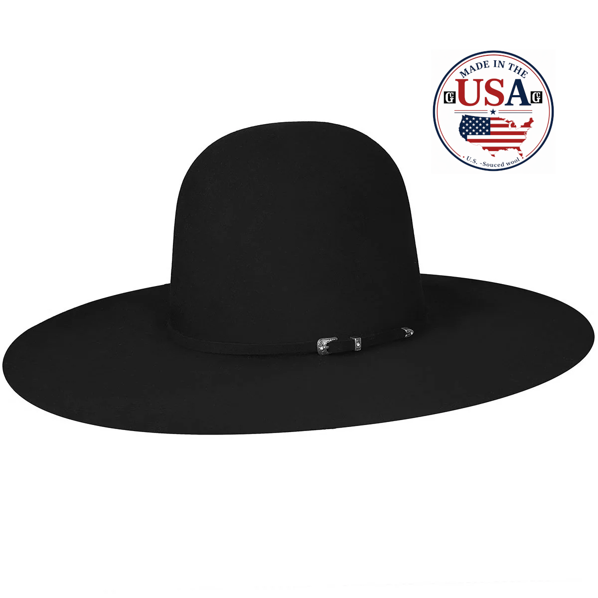 OPEN CROWN BLACK 50X BEAVER FELT BLEND USA