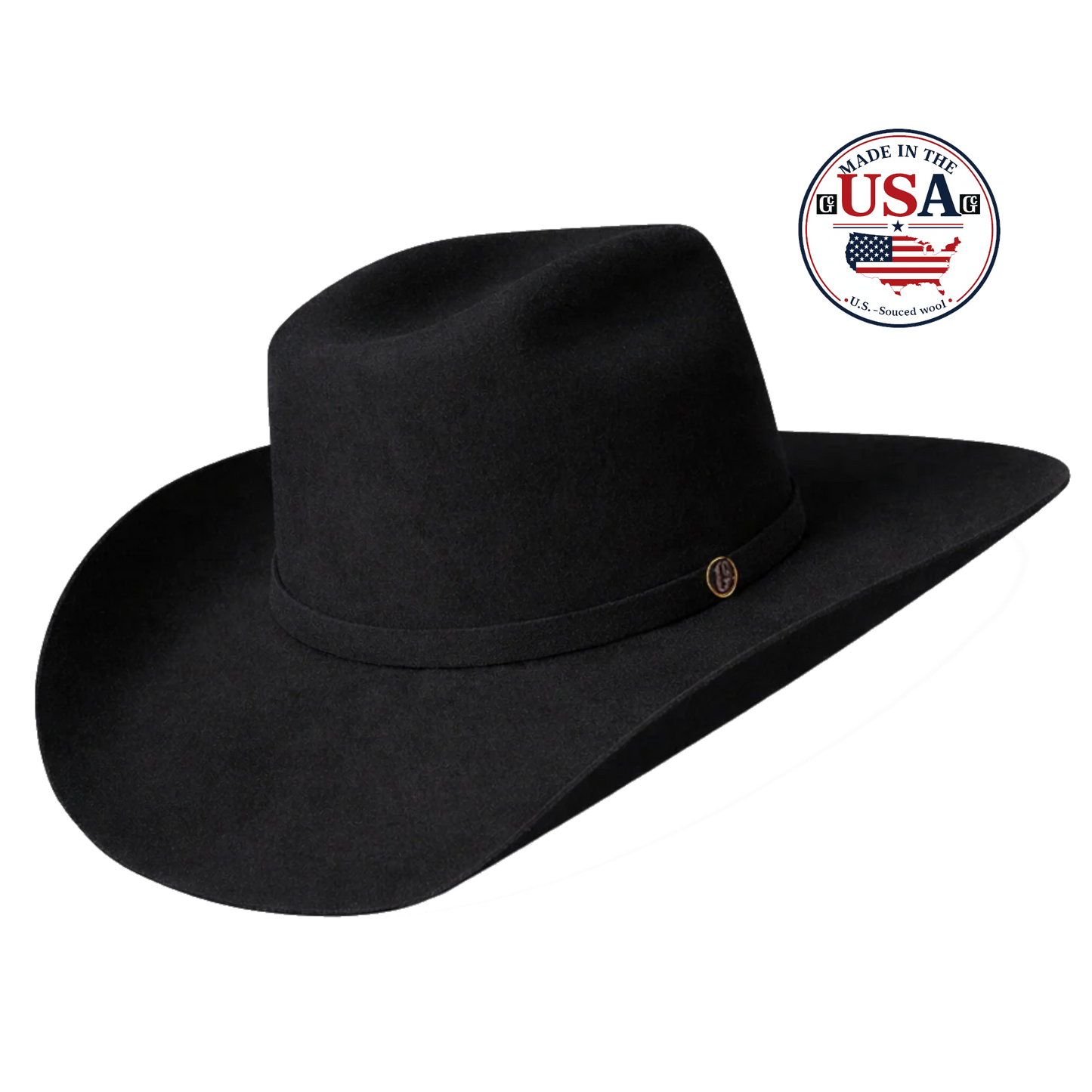 Cody Black wool felt cowboy hat, made in USA