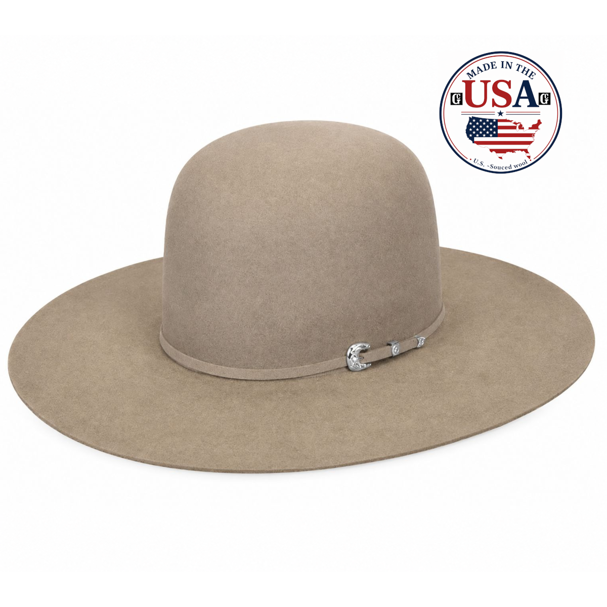 OPEN CROWN NATURAL BEAVER 100X PURE BEAVER FELT USA