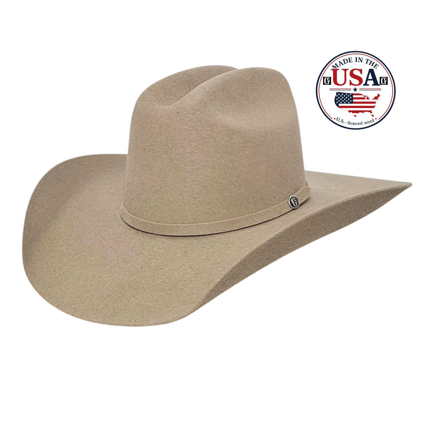 Yellowstone Chestnut wool felt cowboy hat, made in USA