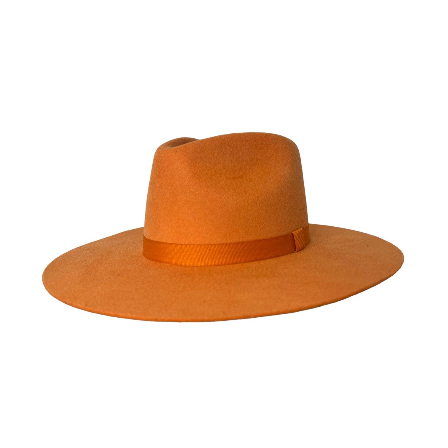 Drifter Orange Felt Flat Brim Western Hat Medium Fits 7-1/8 to 7-1/4