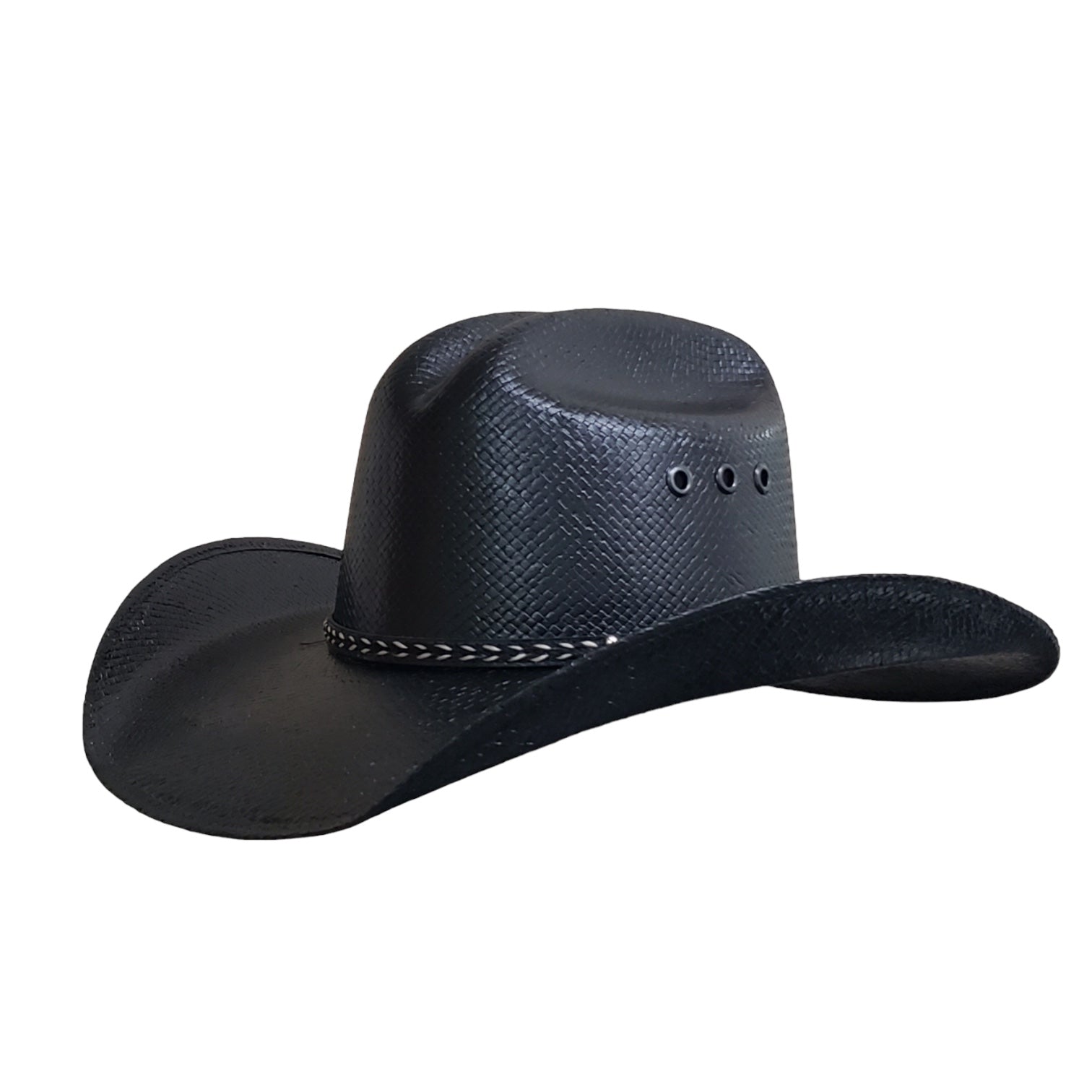 Tim Black Straw Shantung Cowboy Hat Medium Fits 7-1/8 to 7-1/4