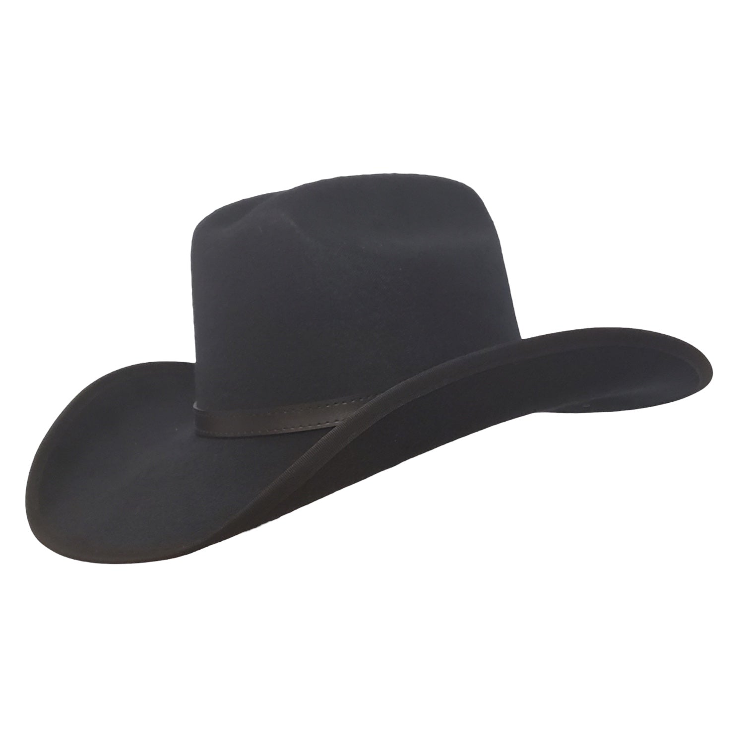 San Antonio Black Felt Cowboy Hat Medium Fits 7-1/8 to 7-1/4