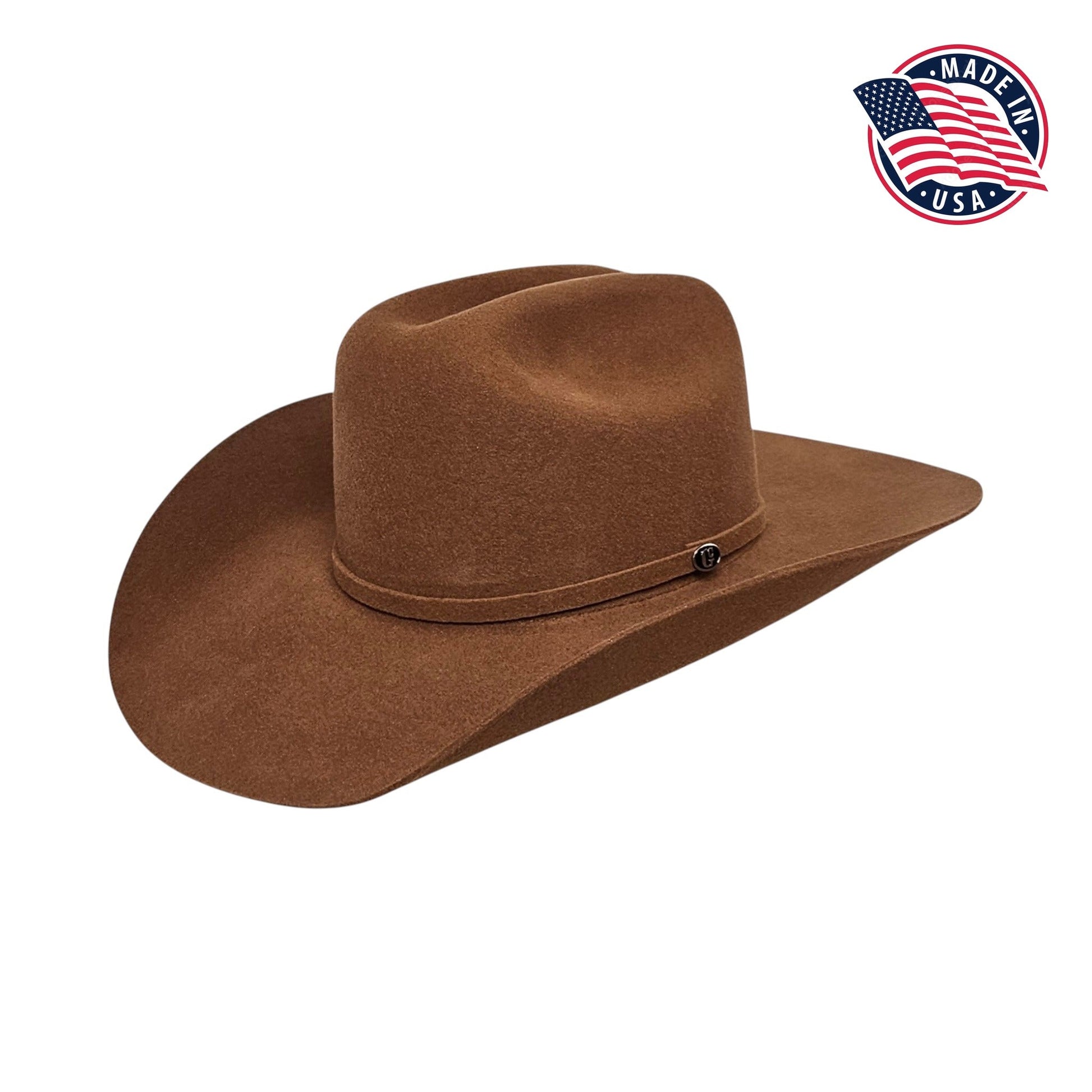 American Cinnamon wool felt cowboy hat, made in USA