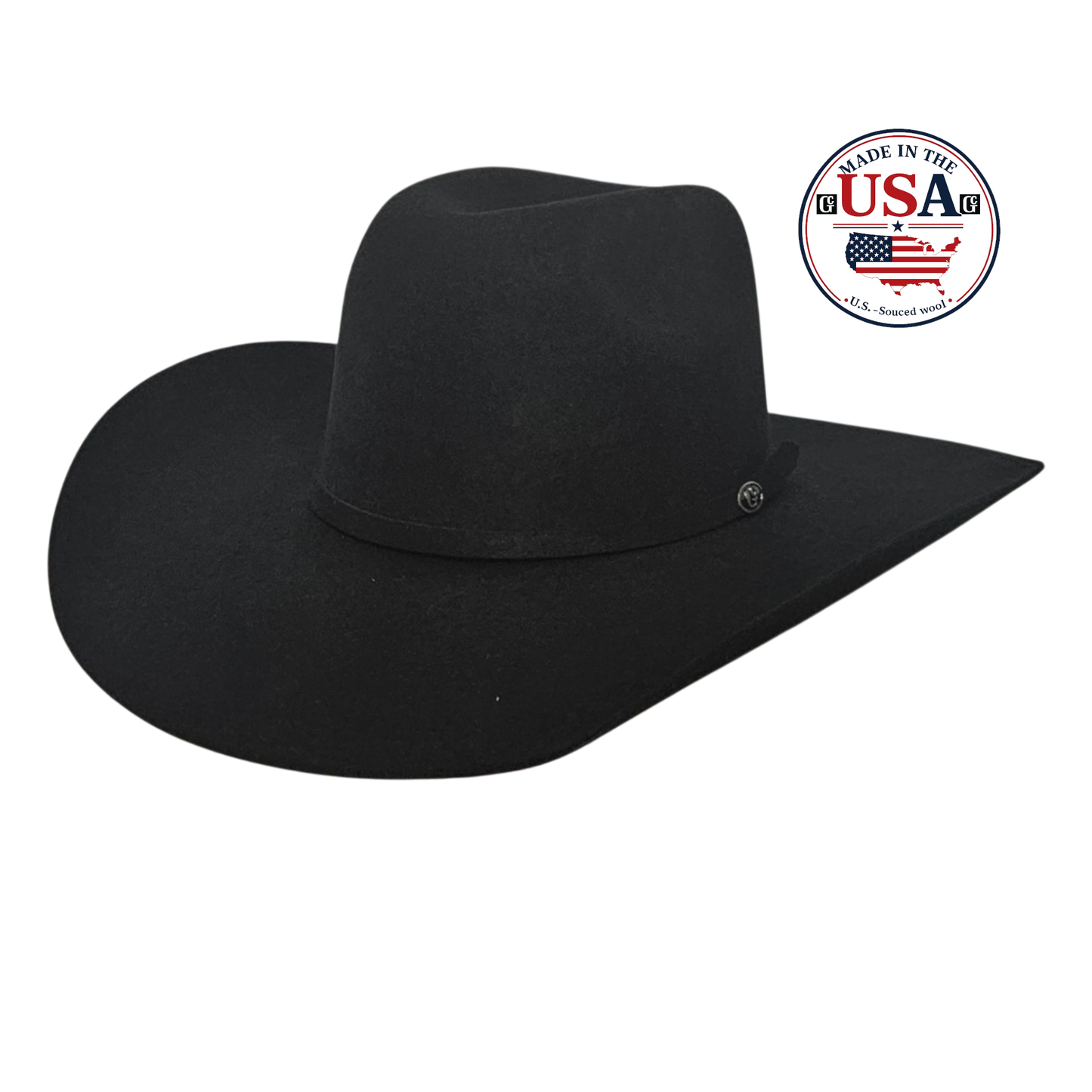 Big Sky Black wool felt cowboy hat, made in USA