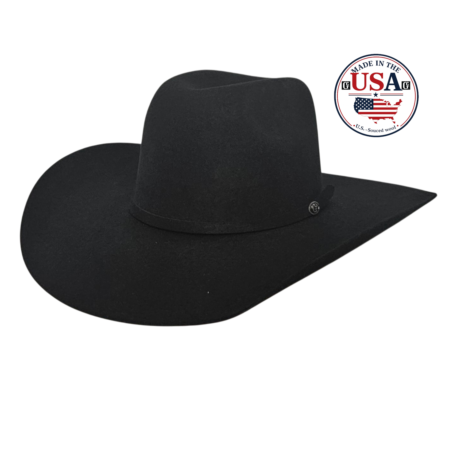 Big Sky Black wool felt cowboy hat, made in USA
