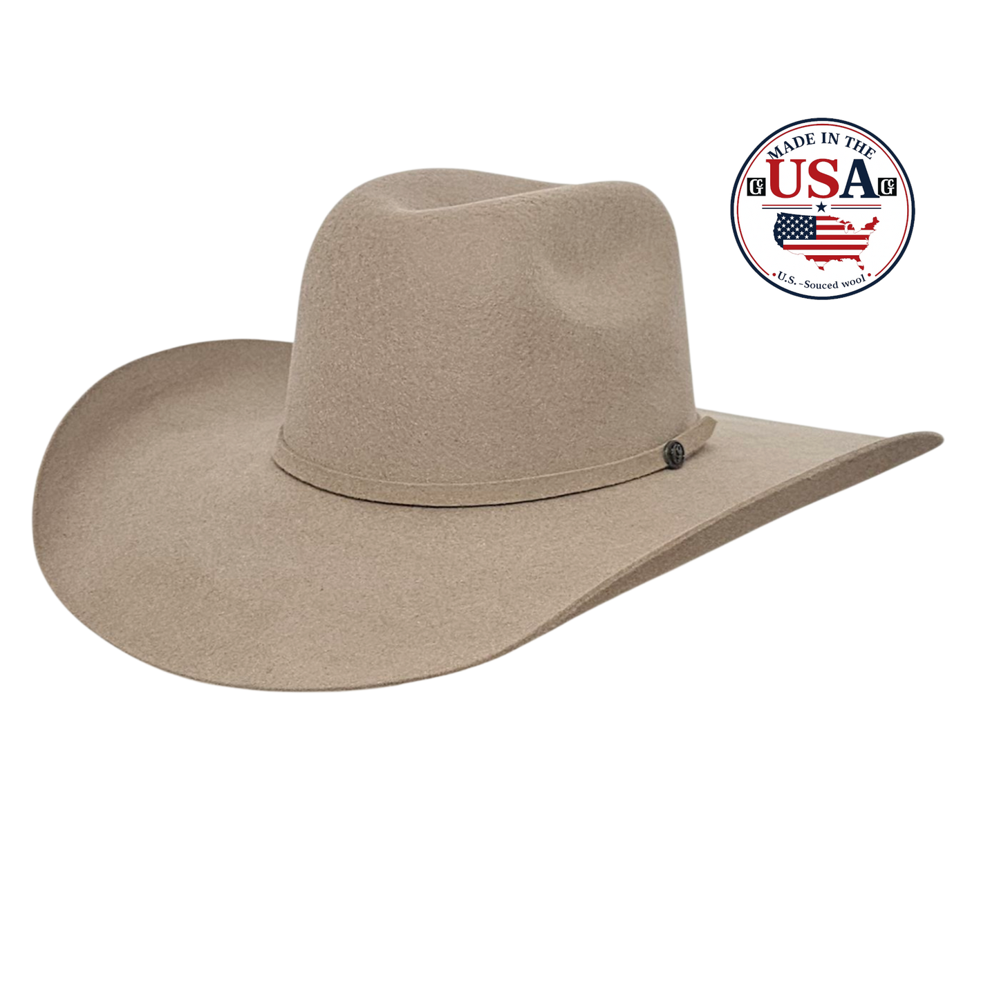Big Sky Chestnut wool felt cowboy hat, made in USA