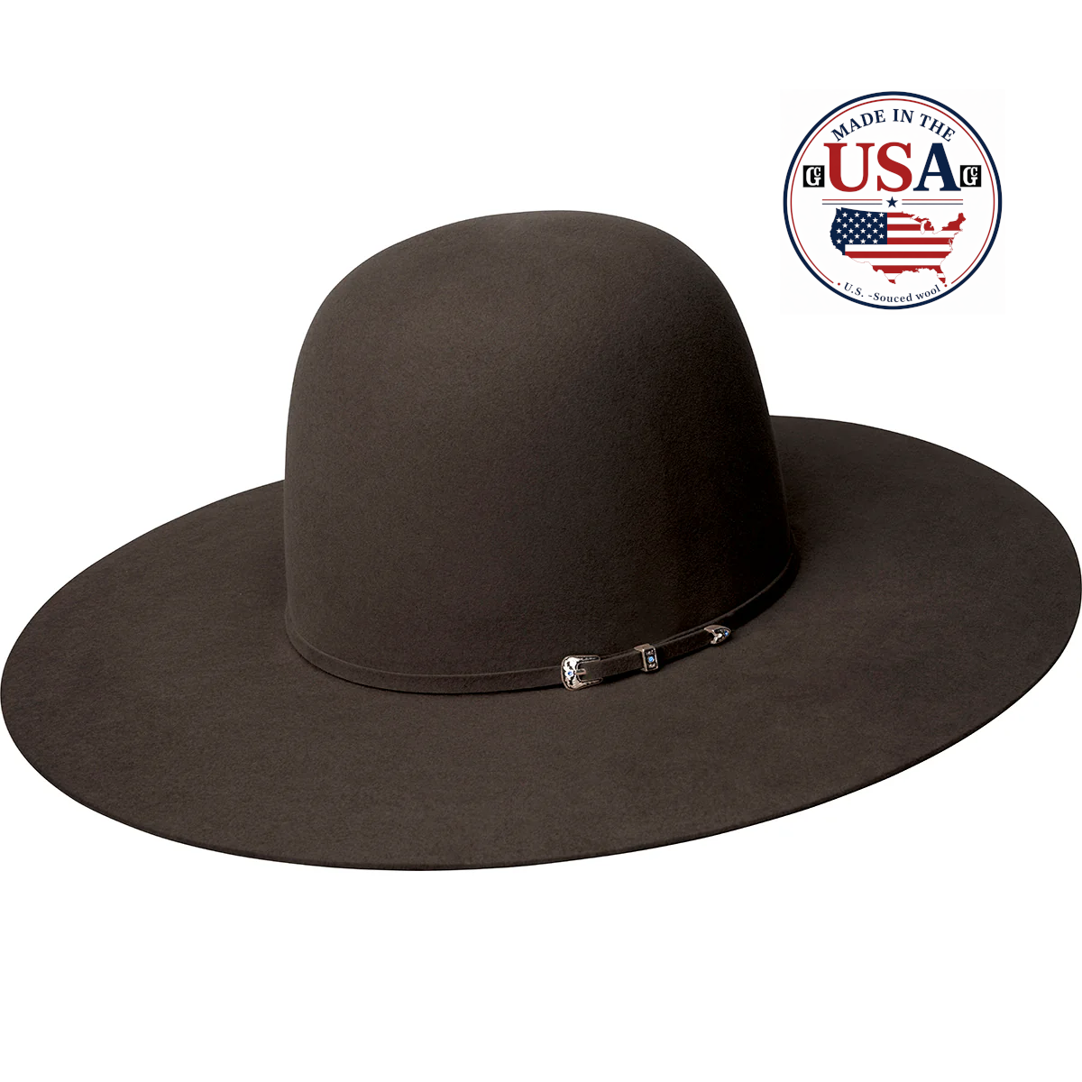 OPEN CROWN BROWN 20X BEAVER FELT BLEND USA
