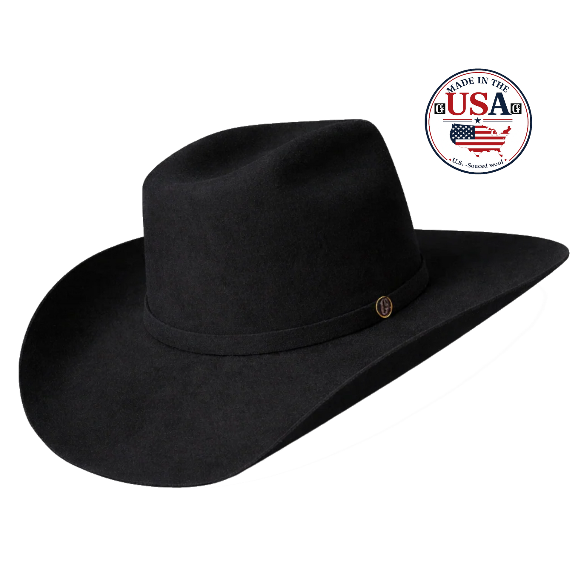 Cody Black wool felt cowboy hat, made in USA