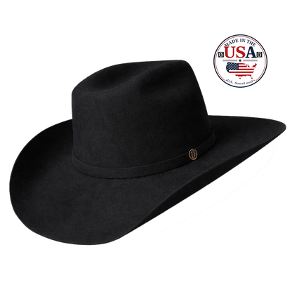 Cody Black wool felt cowboy hat, made in USA