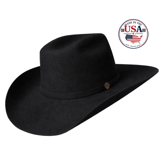 Cody Black wool felt cowboy hat, made in USA