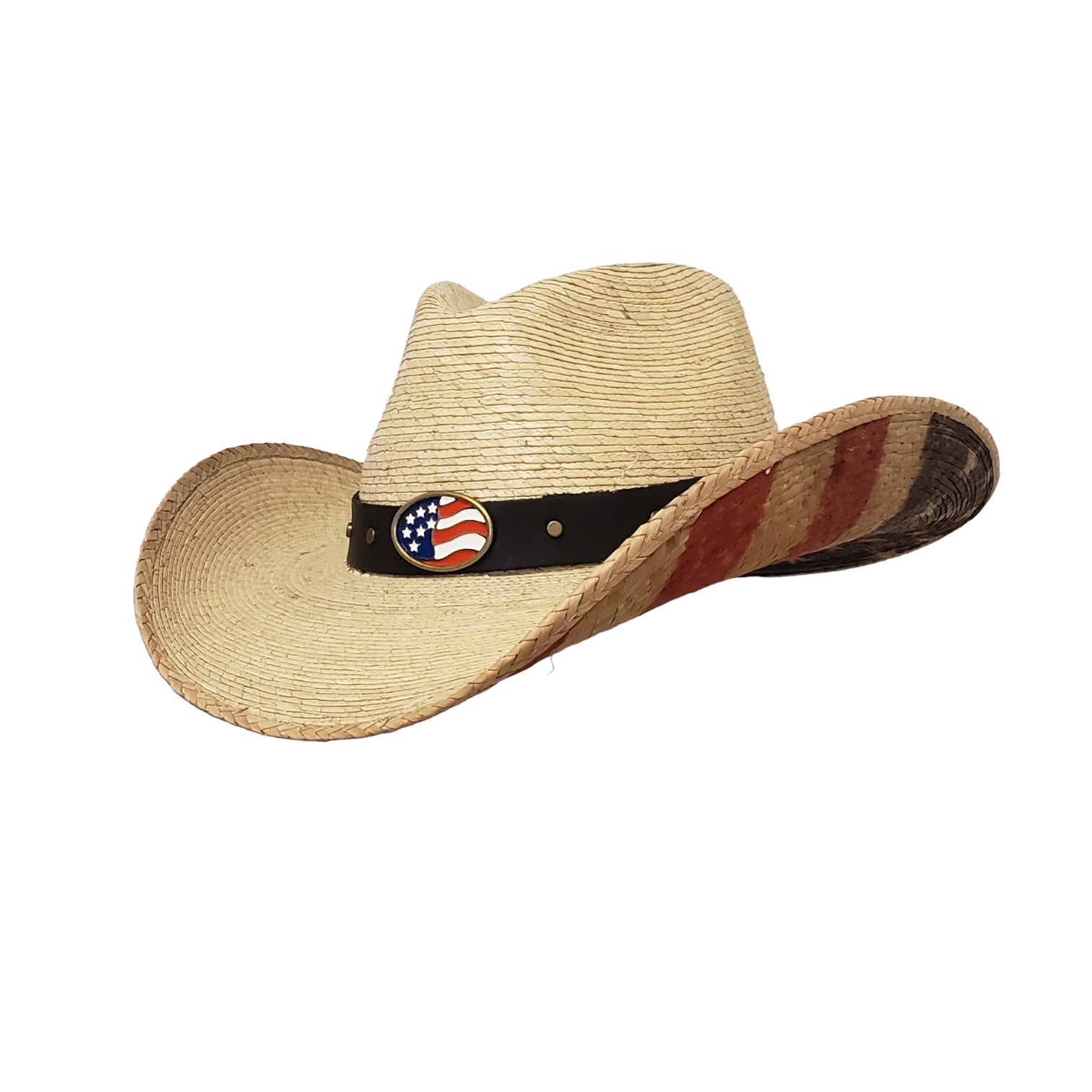 Countrywide White Palm Hat with American Flag Large Fits 7-3/8 to 7-1/2