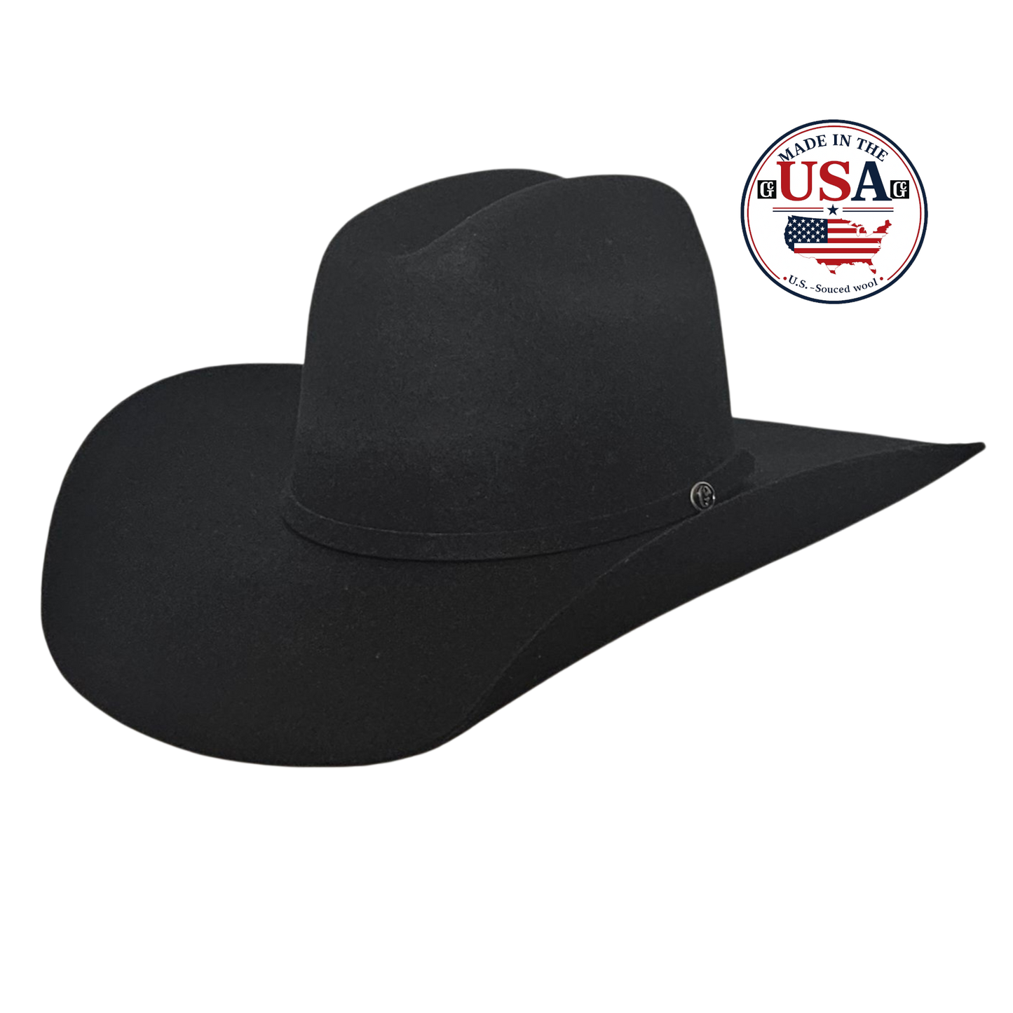 Yellowstone Black wool felt cowboy hat, made in USA