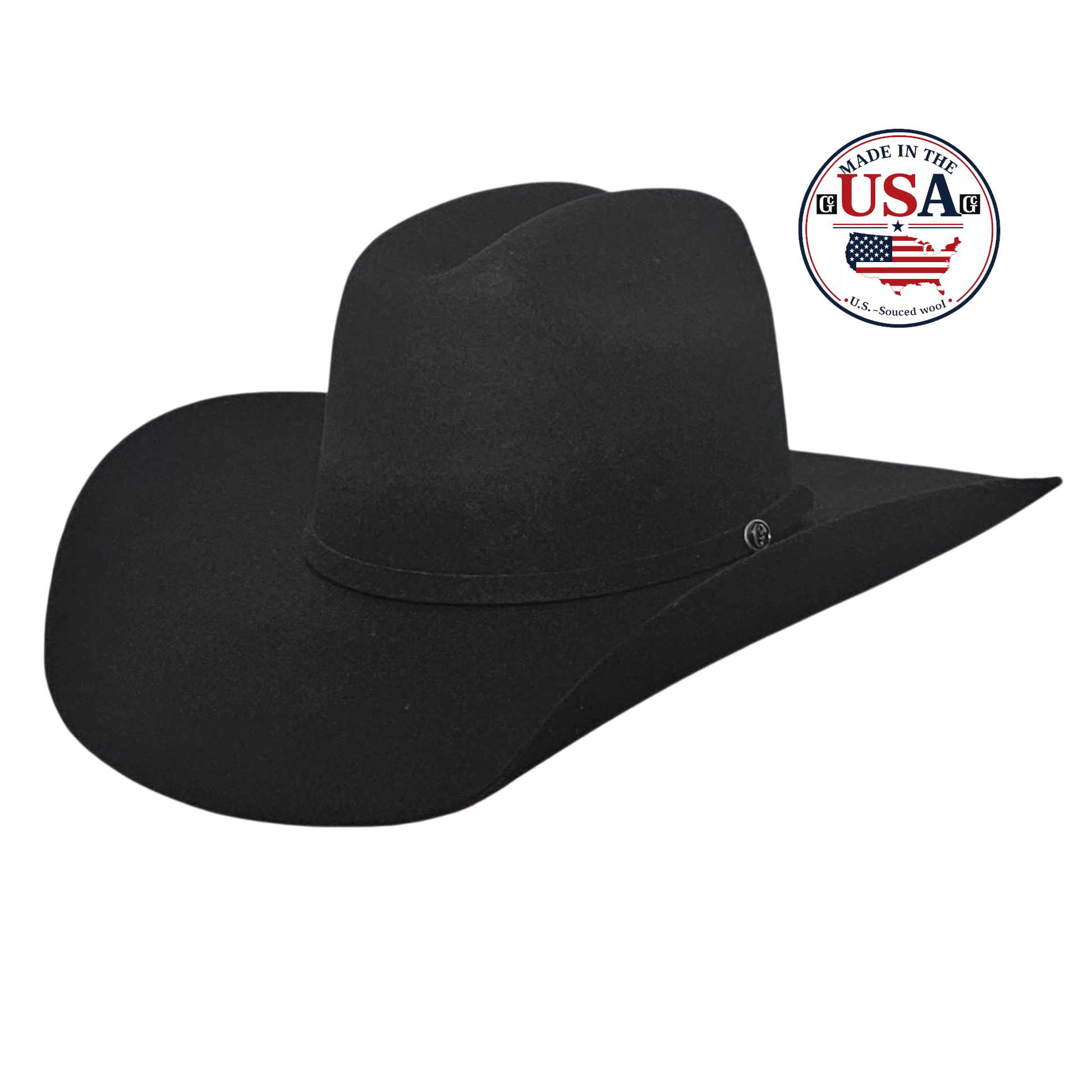 Yellowstone Black wool felt cowboy hat, made in USA