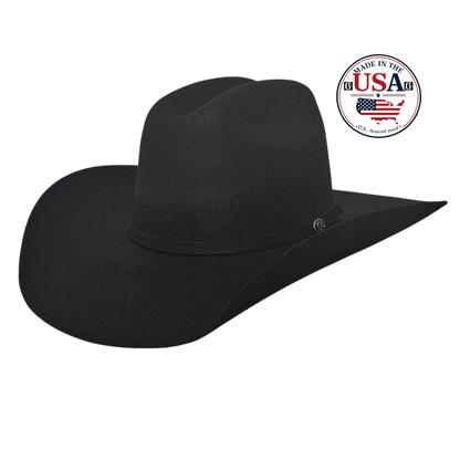 Yellowstone Black wool felt cowboy hat, made in USA