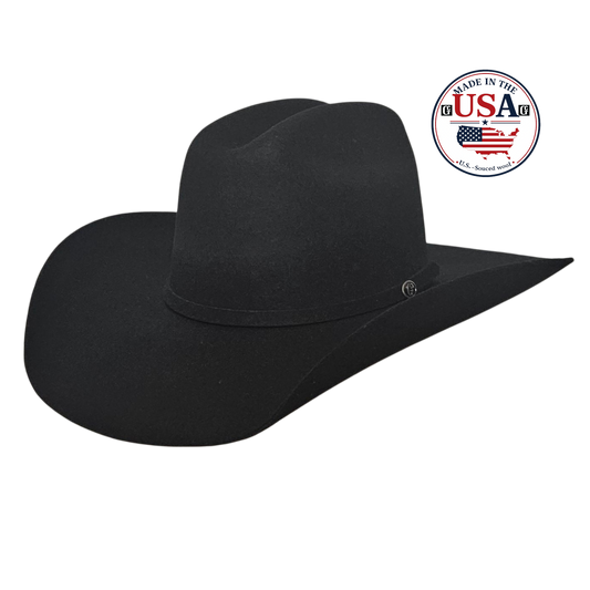 Yellowstone Black wool felt cowboy hat, made in USA
