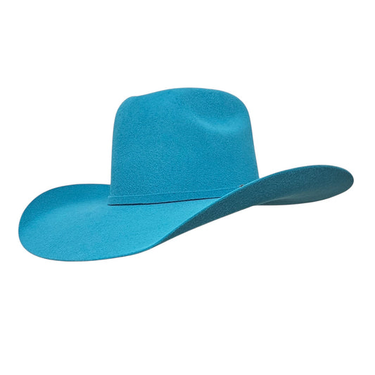 Side View of American Turquoise Cowboy Hat – Classic Wool Felt Hat for Men & Women