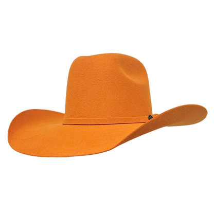 American Orange Wool Cashmere Cowboy Hat – Bold Western Hat for Rodeos & Country Fashion