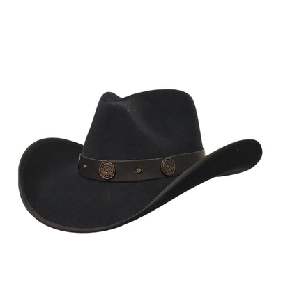 Double Barrel Black cowboy hat – classic cotton Western hat for rodeos, country music festivals, and ranch wear