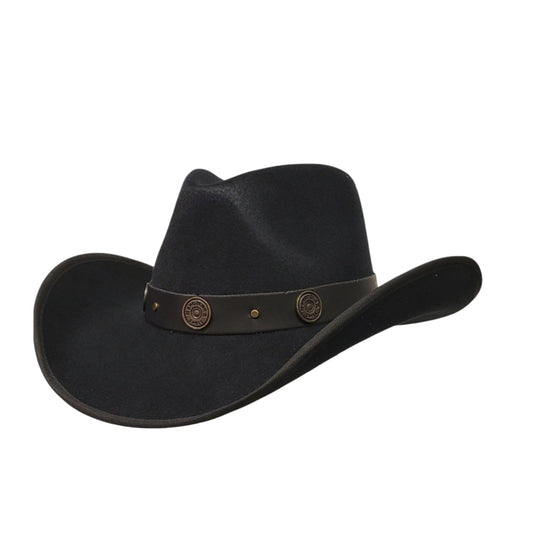 Double Barrel Black cowboy hat – classic cotton Western hat for rodeos, country music festivals, and ranch wear