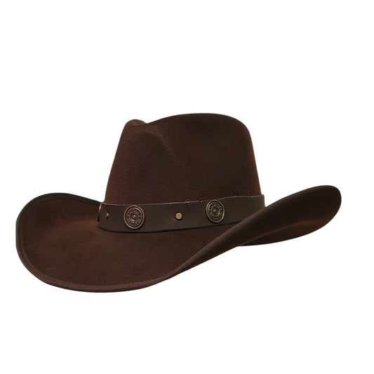 Double Barrel Brown cowboy hat – durable cotton Western hat for rodeos, country concerts, and everyday ranch wear