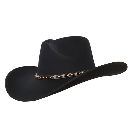 Durango Black Cotton cowboy hat – a classic Western hat with a rugged style, perfect for ranchers, rodeo, and country music fans