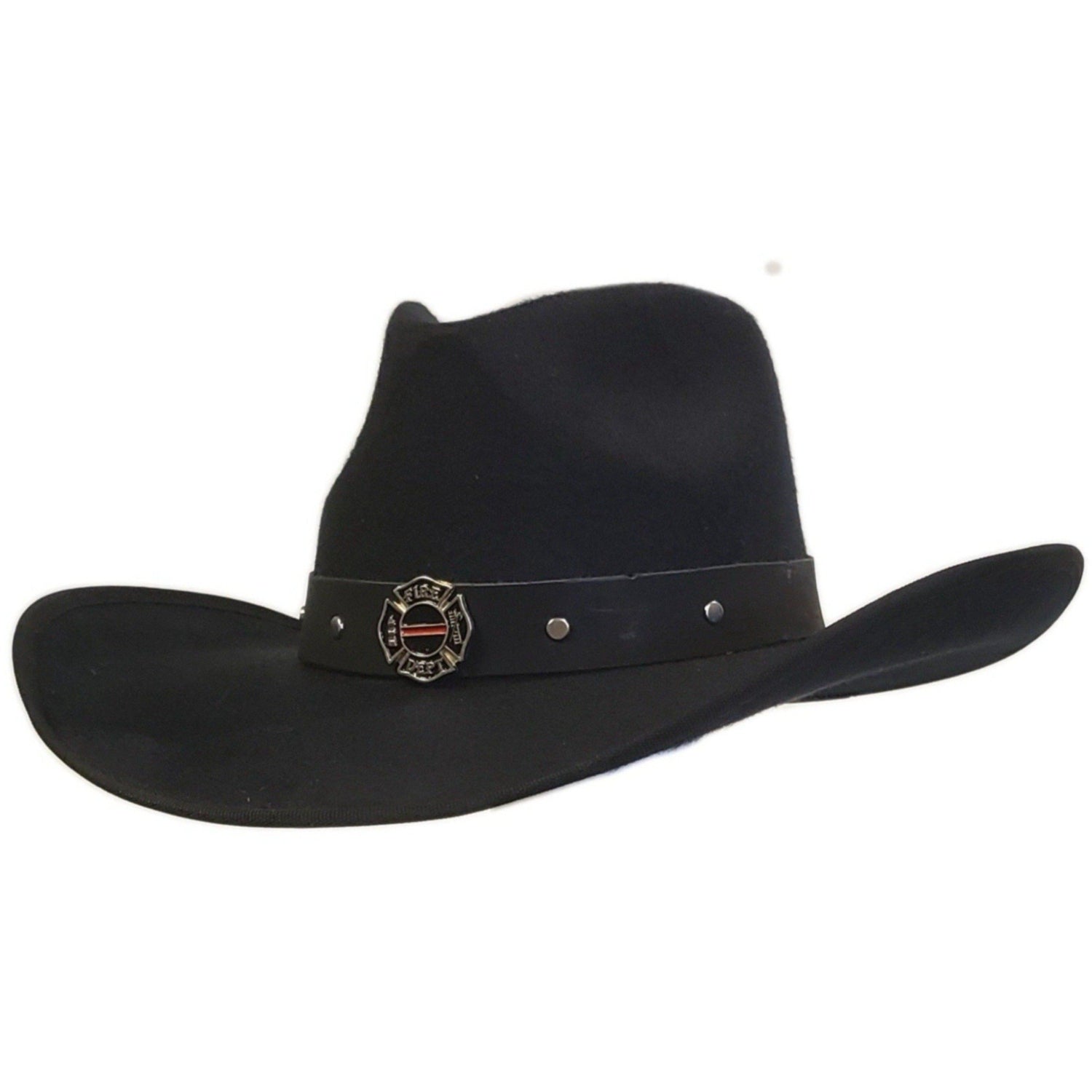 Firefighter Heroes Black Cotton Poly Felt Cowboy Hat – Best Western Hat for Men & Women | Buy Cowboy Hat Near Me
