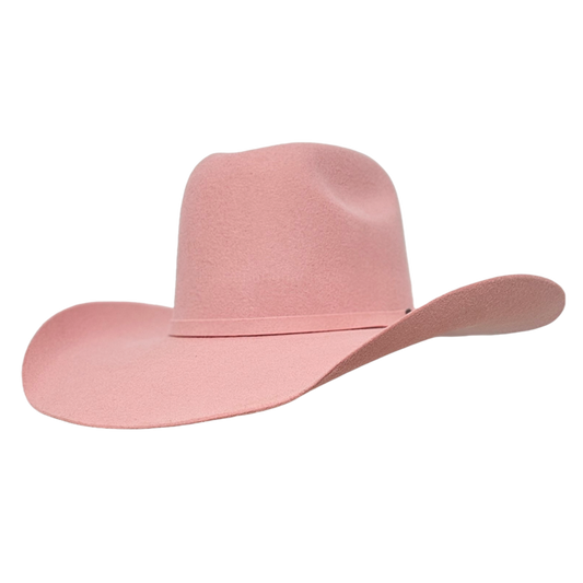 American Pink Wool Cashmere Cowboy Hat – Elegant Western Hat for Rodeos & Country Fashion