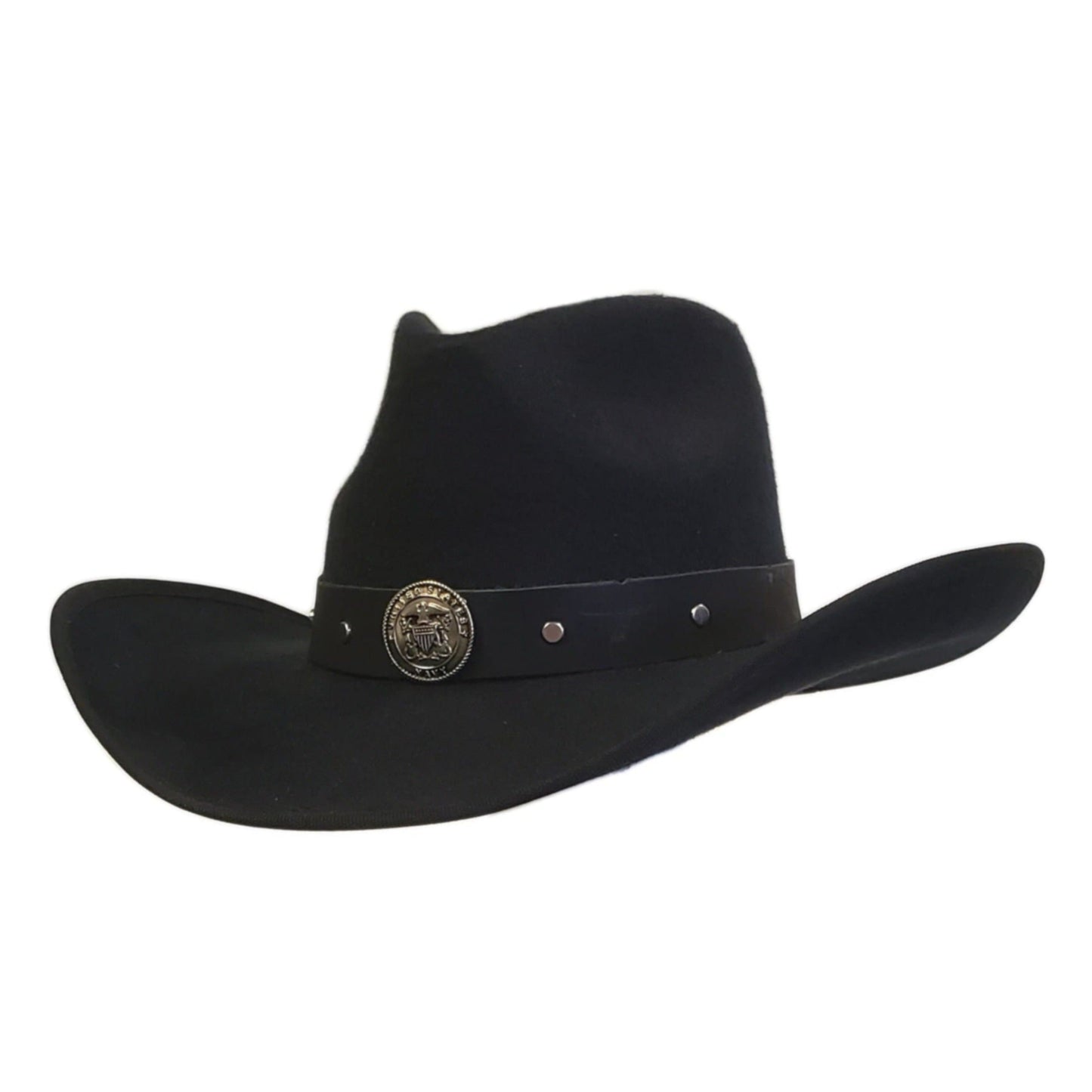 Navy Heroes Black Cotton Poly Felt Cowboy Hat – Classic Western Hat for Men & Women | Best Cowboy Hat Near Me