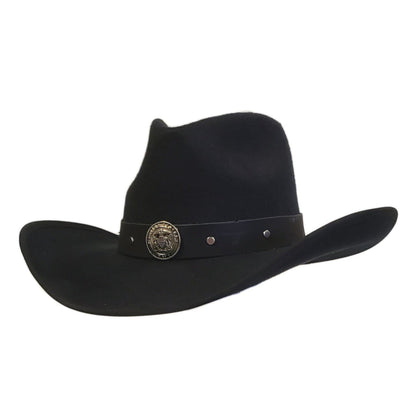 Navy Heroes Black Cotton Poly Felt Cowboy Hat – Classic Western Hat for Men & Women | Best Cowboy Hat Near Me