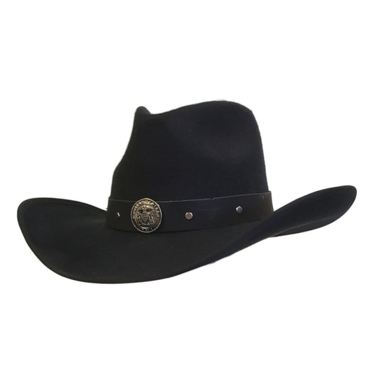 Navy Heroes Black Cotton Poly Felt Cowboy Hat – Classic Western Hat for Men & Women | Best Cowboy Hat Near Me
