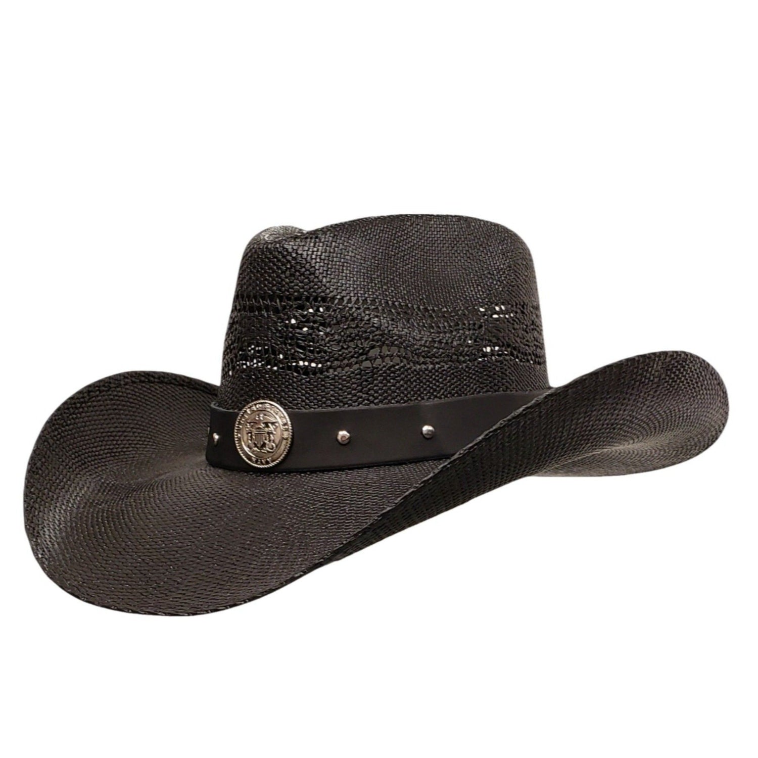 Navy Heroes Black Straw Cowboy Hat – Stylish & Lightweight Western Hat for Men & Women | Best Cowboy Hat Near Me