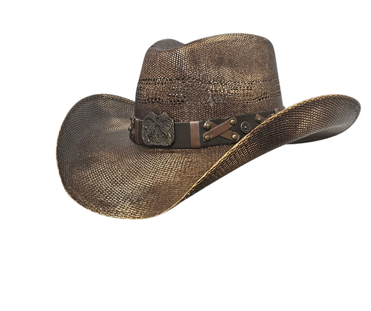 Outlaw Brown Cowboy Hat – Classic Straw Bangora Hat for a Bold Western Look
