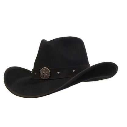 Police Heroes Black Cotton Poly Felt Cowboy Hat – Premium Western Hat for Law Enforcement Supporters | Best Cowboy Hat for Year-Round Wear