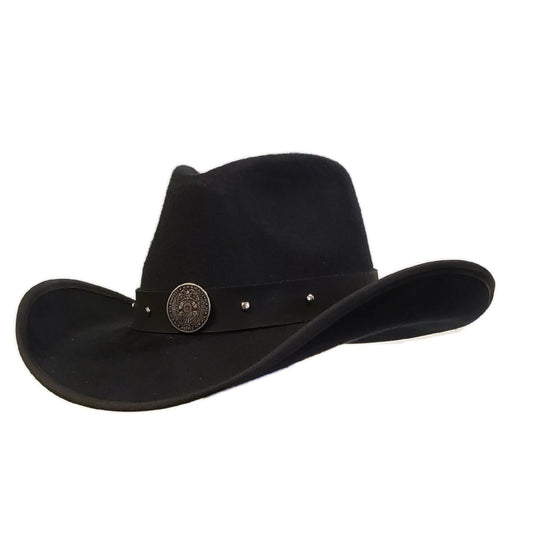 Police Heroes Black Cotton Poly Felt Cowboy Hat – Premium Western Hat for Law Enforcement Supporters | Best Cowboy Hat for Year-Round Wear