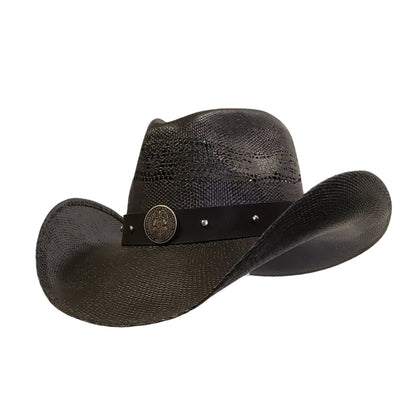 Police Heroes Black Straw Cowboy Hat – Stylish Western Hat for Law Enforcement Supporters | Best Cowboy Hat for Summer & Outdoor Events