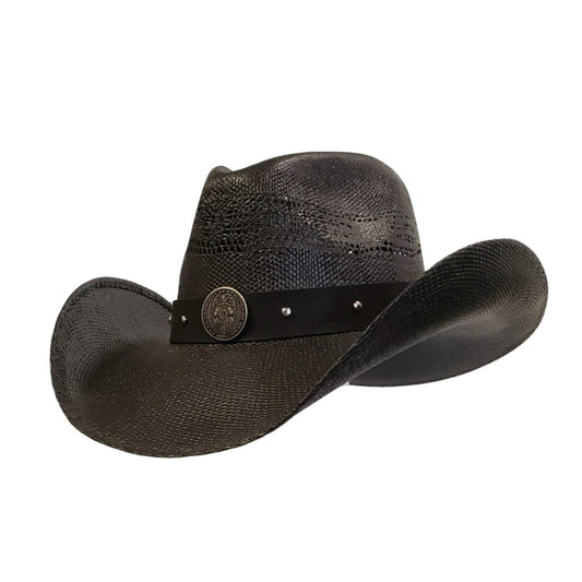 Police Heroes Black Straw Cowboy Hat – Stylish Western Hat for Law Enforcement Supporters | Best Cowboy Hat for Summer & Outdoor Events