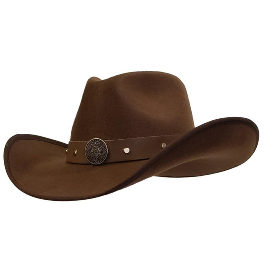 Police Heroes Brown Cotton Poly Felt Cowboy Hat – Premium Western Hat for Law Enforcement Supporters | Best Cowboy Hat for Fall & Outdoor Events