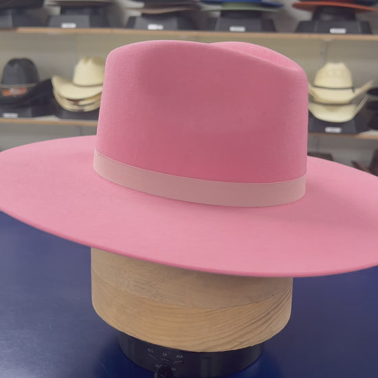 Stylish Pink wool cashmere Western hat, designed for comfort and durability