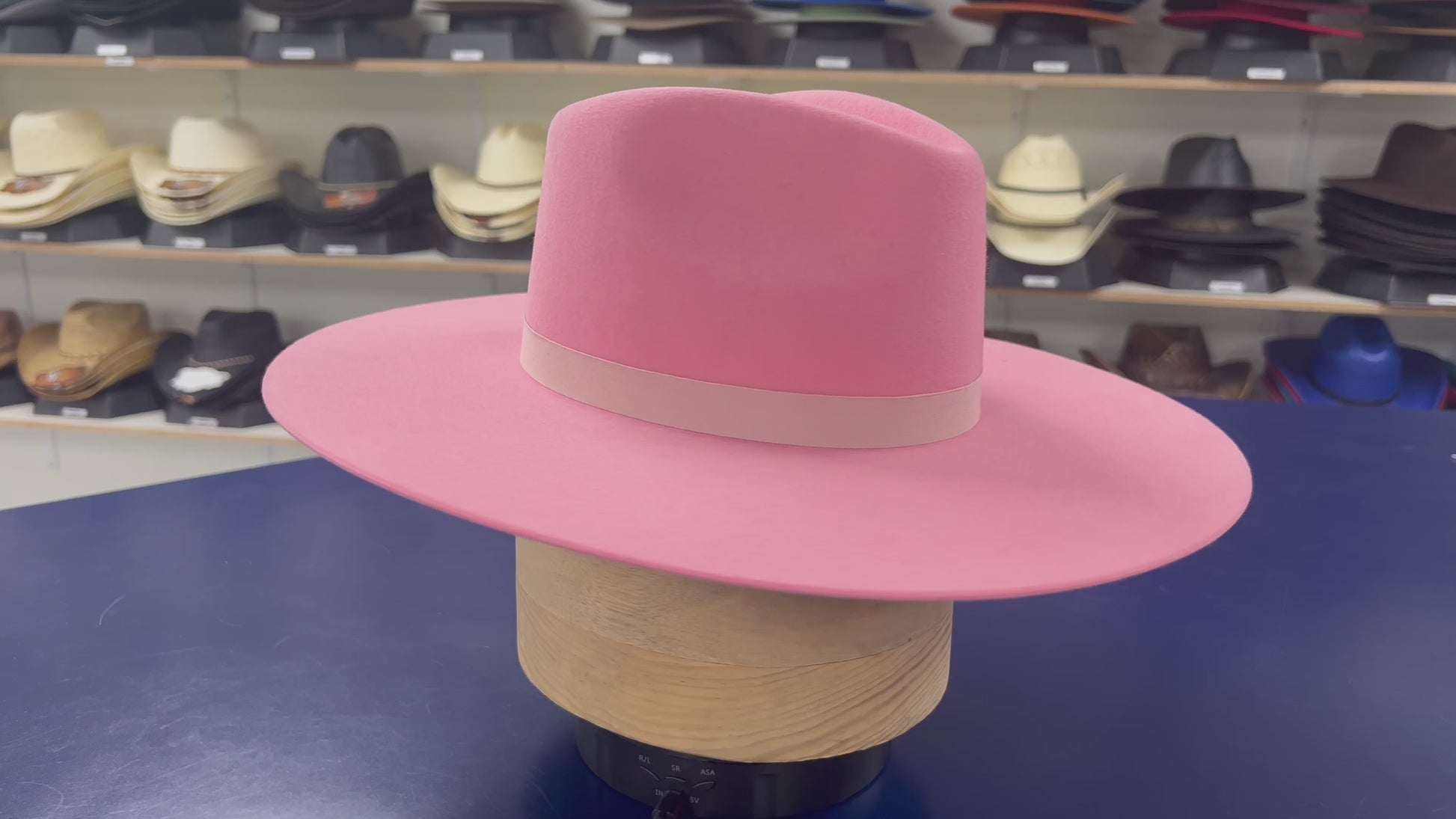 Stylish Pink wool cashmere Western hat, designed for comfort and durability