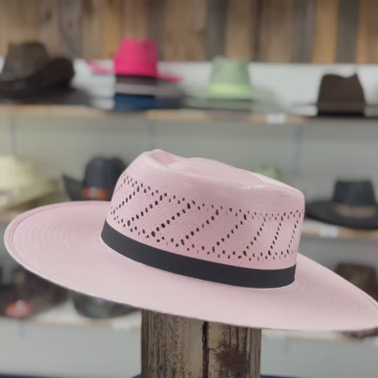 Trendy Pink Cowboy Hat – Shantung Straw Western Hat for Rodeo, Concerts & Fashion