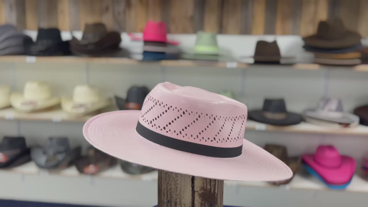 Trendy Pink Cowboy Hat – Shantung Straw Western Hat for Rodeo, Concerts & Fashion