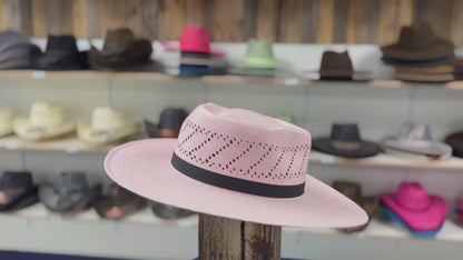 Trendy Pink Cowboy Hat – Shantung Straw Western Hat for Rodeo, Concerts & Fashion