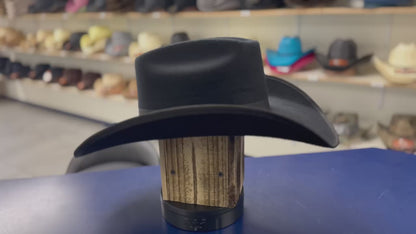 Western Cody Black Hat – Durable Cotton Poly Felt Cowboy Hat for Ranch and Rodeo