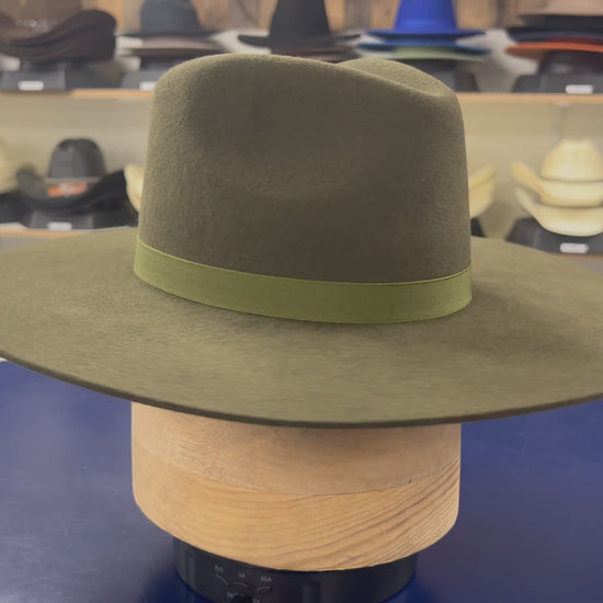 Olive Green Western Cowboy Hat – High-Quality Wool Cashmere Rodeo Hat for Men & Women