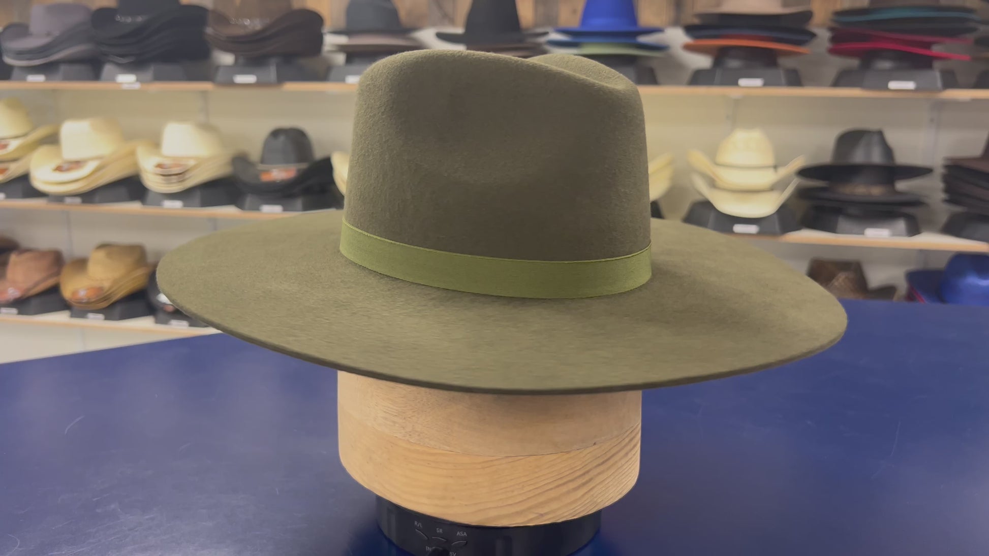 Olive Green Western Cowboy Hat – High-Quality Wool Cashmere Rodeo Hat for Men & Women