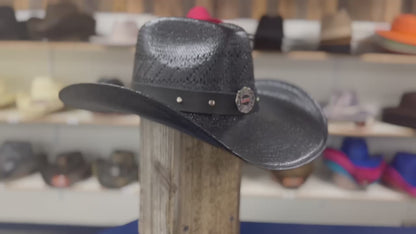 Firefighter Heroes Black Straw Hat – Best Breathable Cowboy Hat for Festivals, Ranching & Country Concerts