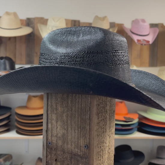 Western Justin Black Hat – Lightweight & Durable Straw Bangora Cowboy Hat