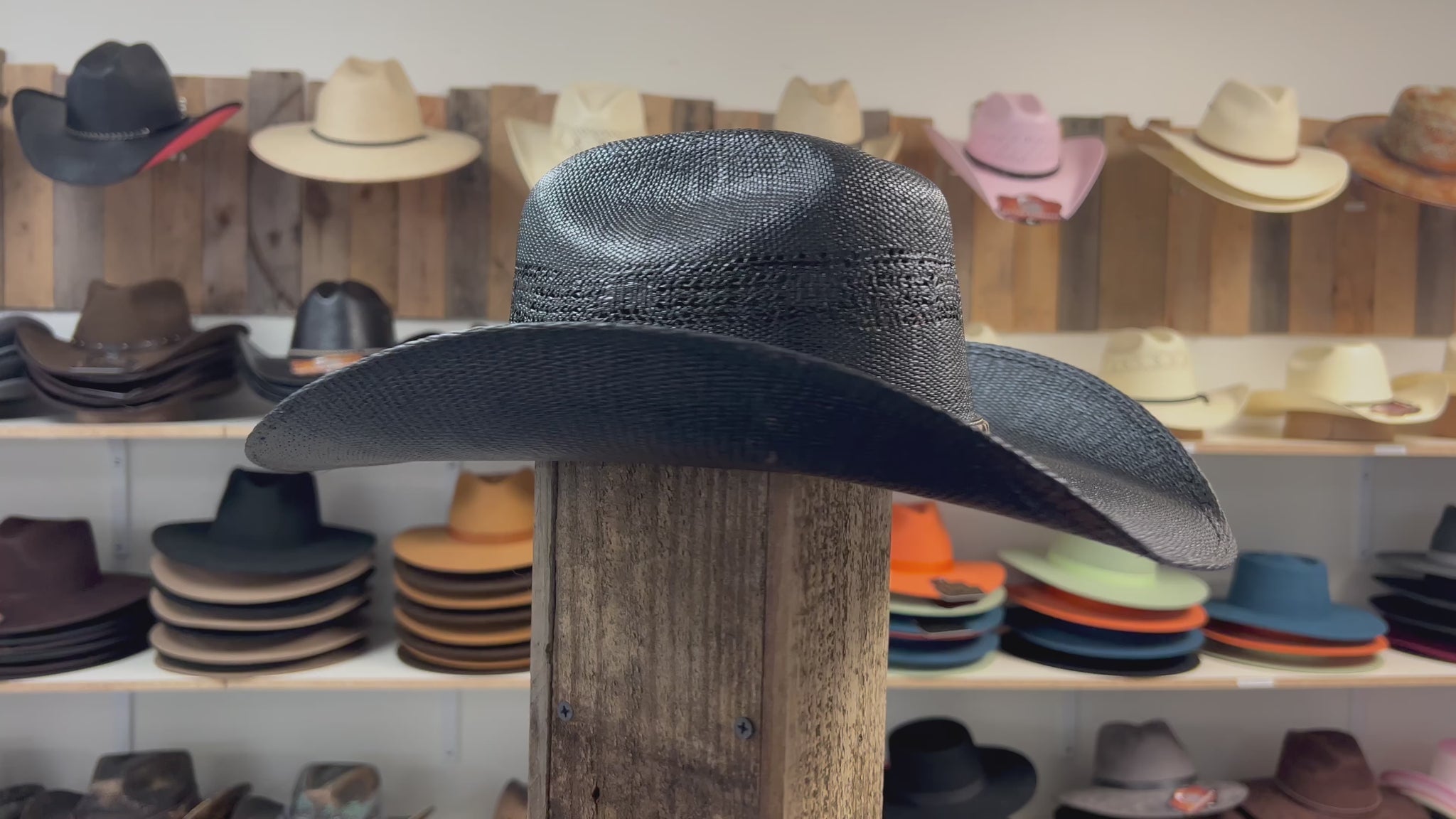 Western Justin Black Hat – Lightweight & Durable Straw Bangora Cowboy Hat