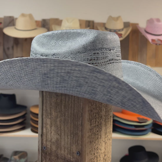 Western Badlands Gray Bangora Straw Cowboy Hat – Stylish and Durable for Outdoor Wear